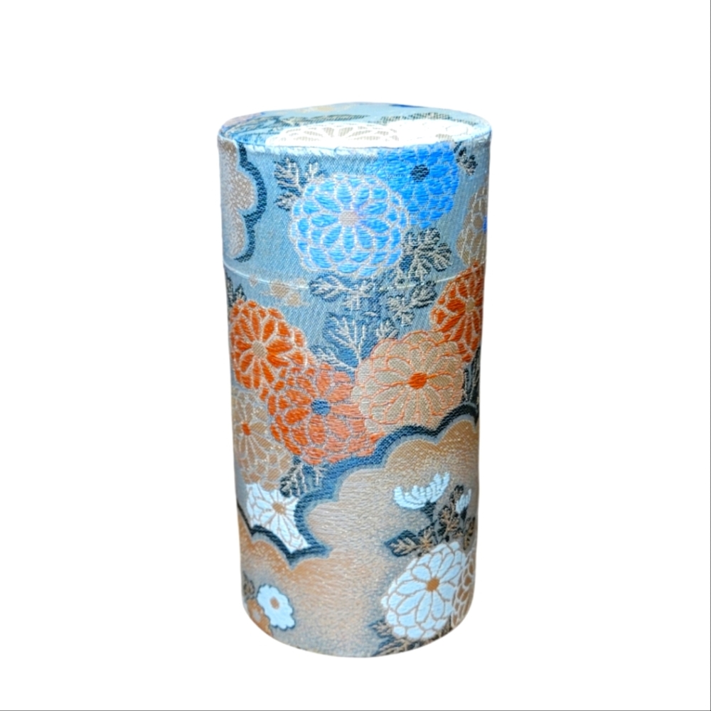 Washi fabric tea canister with lid